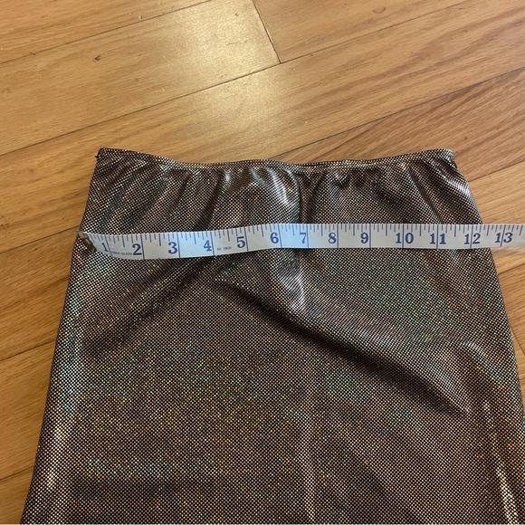 American Apparel Gold Shimmer Pencil Skirt - Picture 8 of 9